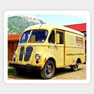 Old Yellow Vintage Delivery Van Sticker